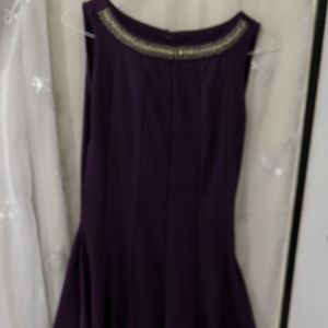 Asymmetrical purple midi dress
